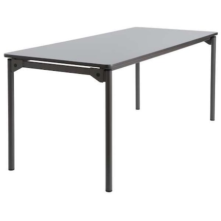 Maxx Legroom Folding Table, Grey Top, Charcoal Frame, 30 in W x 72 in L x 29.5 in H MPN:65827