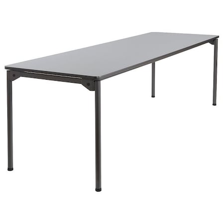 Maxx Legroom Folding Table, Grey Top, Charcoal Frame, 30 in W x 96 in L x 29.5 in H MPN:65837