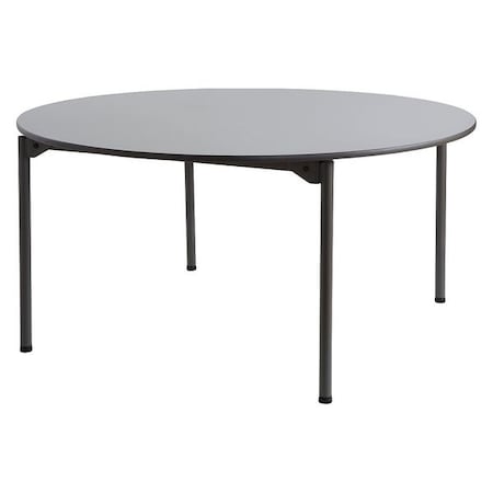 Maxx Legroom Folding Table, Grey Top, Charcoal Frame, 60 in Dia x 29.5 in H MPN:65867