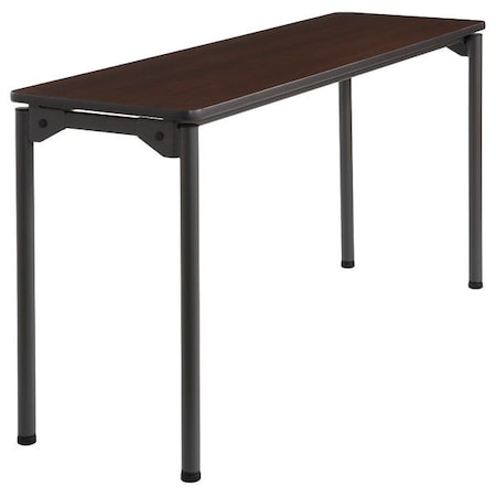 Maxx Legroom Folding Table, Walnut Top, Charcoal Frame, 18 in W x 60 in L x 29.5 in H MPN:65874