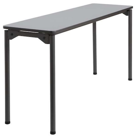 Maxx Legroom Folding Table, Grey Top, Charcoal Frame, 18 in W x 60 in L x 29.5 in H MPN:65877