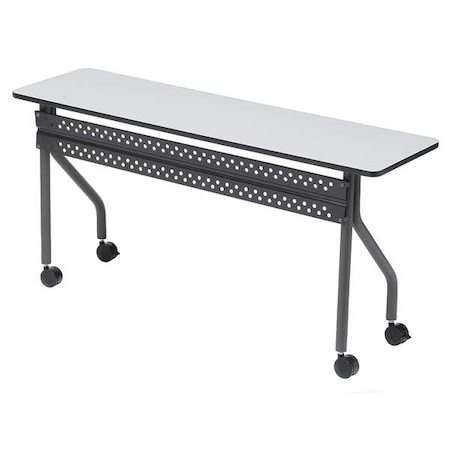 OfficeWorks Mobile Training Table, Gray Top, Charcoal Frame, 18 in W x 60 in L MPN:68057