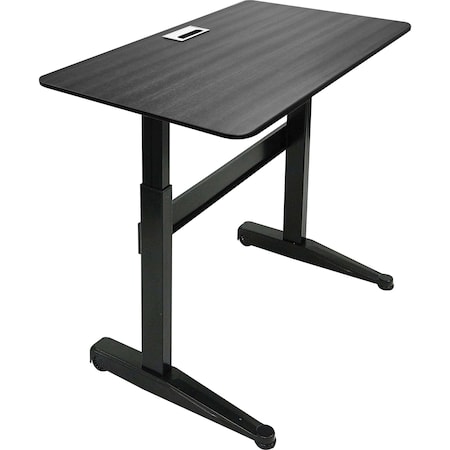 Pneumatic Adjustable Desk, Black Top, Black Base MPN:69112