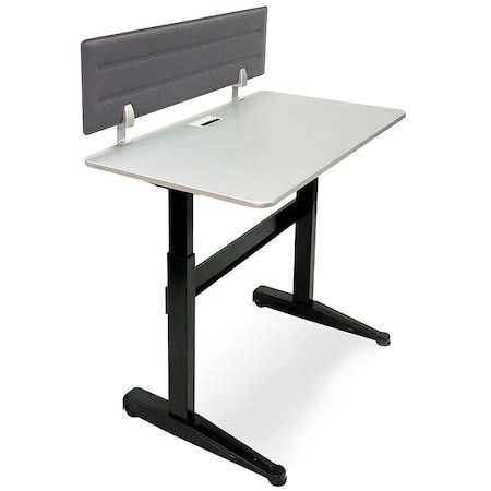 Pneumatic Adjustable Desk, Black Top, Black Base, 59 in x 29 in MPN:69162