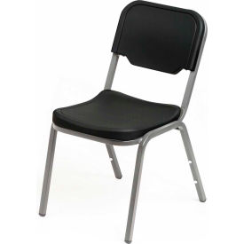 Iceberg Plastic Stack Chair - Black - Pack of 4 - Rough 'N Ready Series 64111
