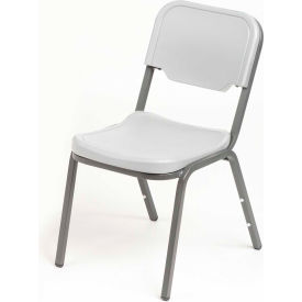 Iceberg Plastic Stack Chair - Platinum - Pack of 4 - Rough 'N Ready Series 64113