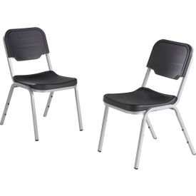 Iceberg Plastic Stack Chair - Charcoal - Pack of 4 - Rough 'N Ready Series 64117