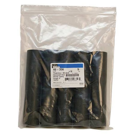 Adhesive Lined Heat Shrink Tube, Heavy Wall, 3:1 I.D. Shrink Ratio, 1.5 in I.D. Before Shrinking, 5 PK MPN:46-356