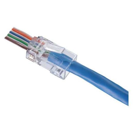 Modular Plug, Unshielded, CAT6, Clear, Pass-Through End Termination, 50 PK MPN:85-376