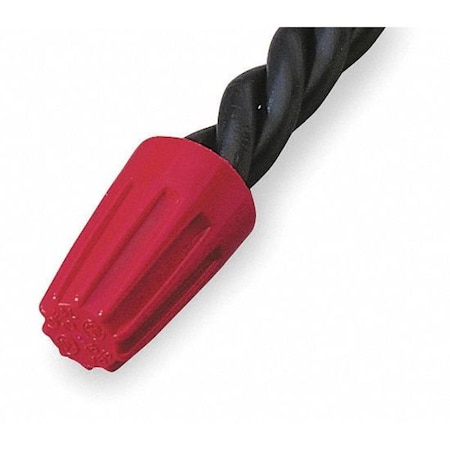 Twist-On Wire Connector, 6 AWG Max, Red, Thermoplastic Polyester Insulation, 600 V, 100 PK MPN:30-076