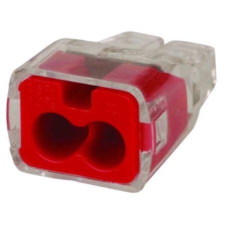 Push-In Wire Connector, 12 AWG Max, 2 Port, Red, Polycarbonate Insulation, 600 V, 20 A, 300 PK MPN:30-1032J