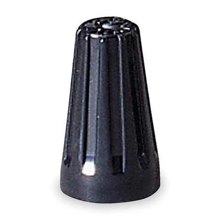 Twist-On Wire Connector, 16 AWG Max, Black, Polybutylene Terephthalate Insulation, 300 V, 100 PK MPN:30-3627