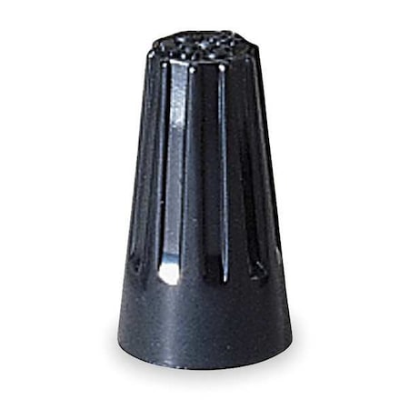 Twist-On Wire Connector, 14 AWG Max, Black, Polybutylene Terephthalate Insulation, 300 V, 100 PK MPN:30-3628