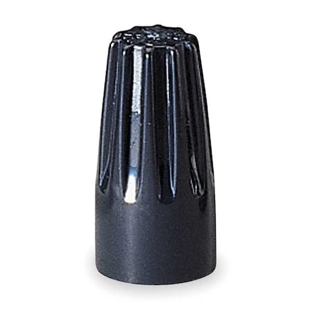 Twist-On Wire Connector, 14 AWG Max, Black, Polybutylene Terephthalate Insulation, 600 V, 100 PK MPN:30-3629