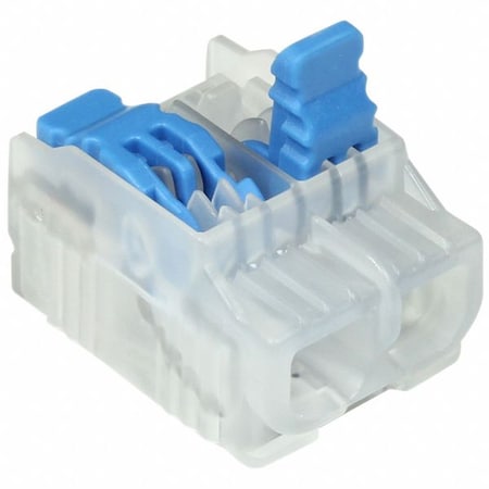 Lever Wire Connector, 12 AWG Max, 2 Port, Blue, Polycarbonate Insulation, 600 V, 20 A, 500 PK MPN:30-50L22J