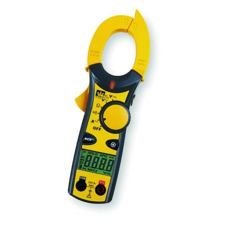 Clamp Meter, LCD, 600 A, 1.5 in (38 mm) Jaw Capacity, CAT III 600V Safety Rating MPN:61-744