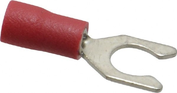 #10 Stud, 22 to 18 AWG Compatible, Partially Insulated, Crimp Connection, Locking Fork Terminal MPN:83-7031