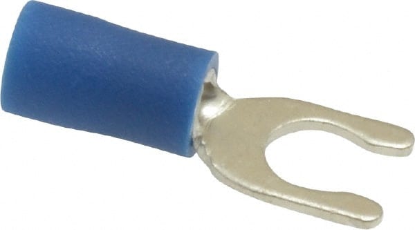 #10 Stud, 16 to 14 AWG Compatible, Partially Insulated, Crimp Connection, Locking Fork Terminal MPN:83-7071