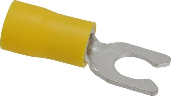 #10 Stud, 12 to 10 AWG Compatible, Partially Insulated, Crimp Connection, Locking Fork Terminal MPN:83-7091
