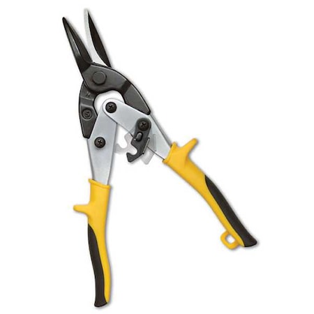 Aviation Snip, Straight, 9 3/4 in, Chrome Molybdenum Steel, Serrated Blades MPN:35-001