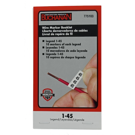 Wire Marker Booklet, Legend 0-9 MPN:775101