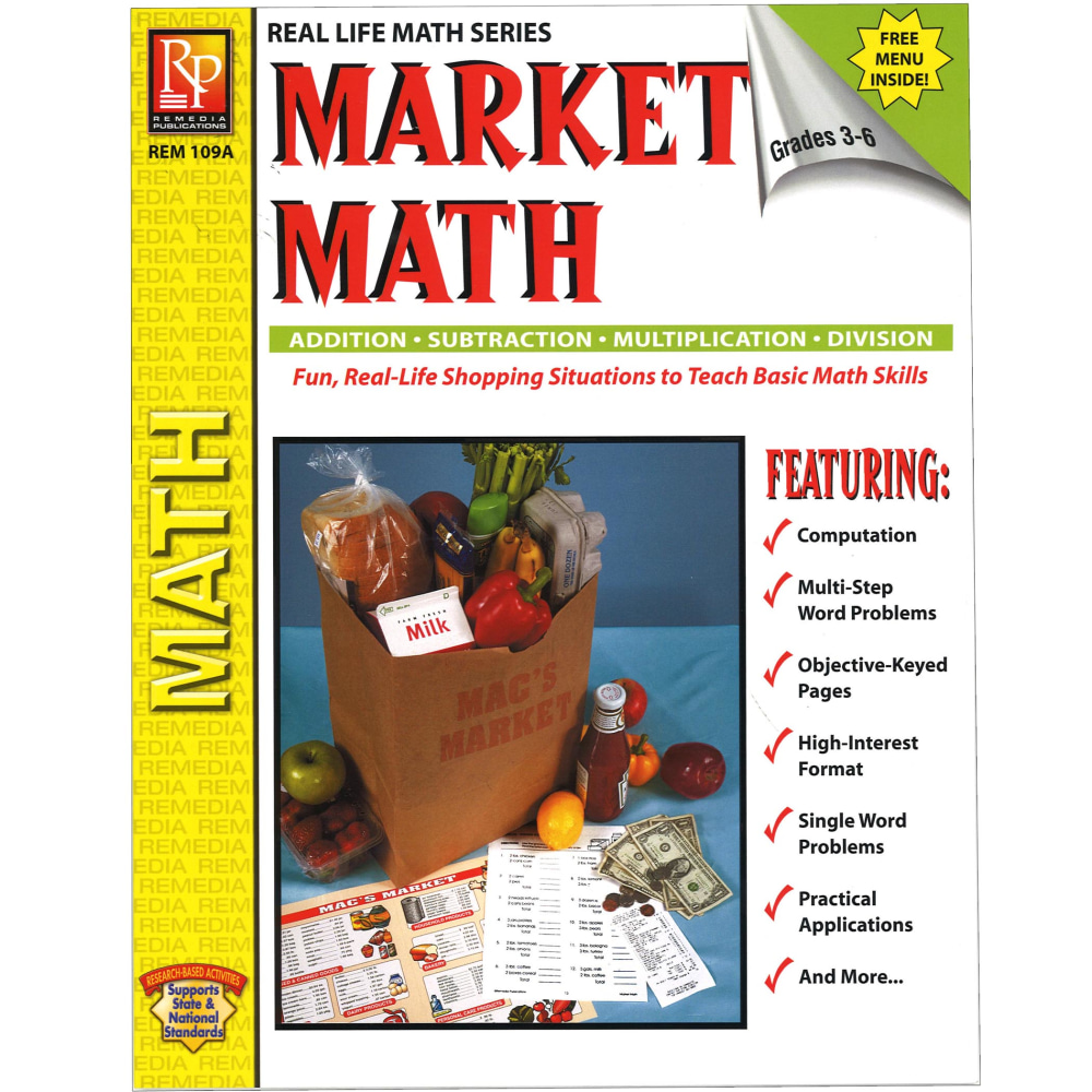 Remedia Publications Market Math for Beginners Book, Grades 3 To 6 MPN:REM109A