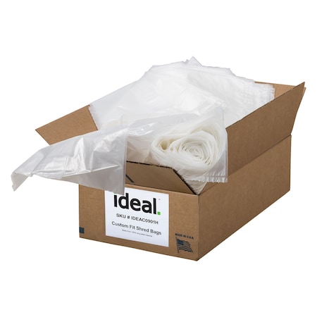56 gal Shredder Bags, 54 in x 48 in, Clear MPN:IDEAC0901H