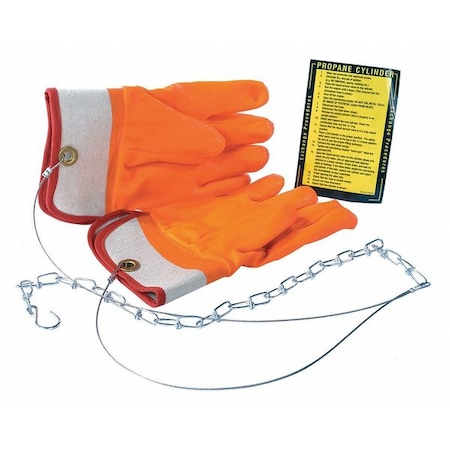 Propane Gloves, PVC, Orange, 1/2