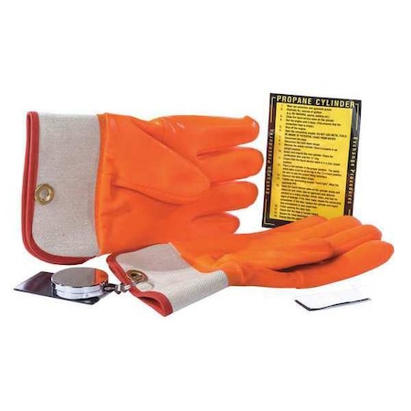 Propane Gloves, PVC, Orange, 1/2