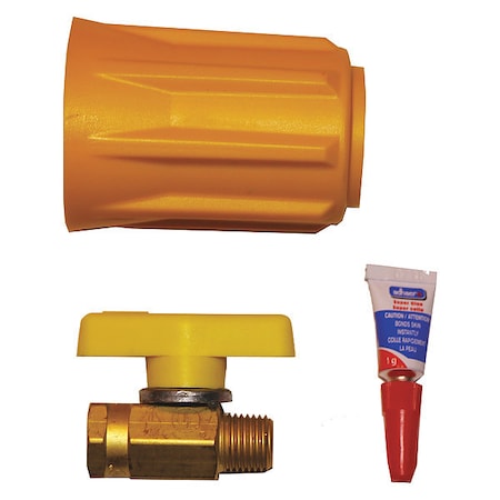 Propane Valve, Plastic, Yellow, 5 7/8