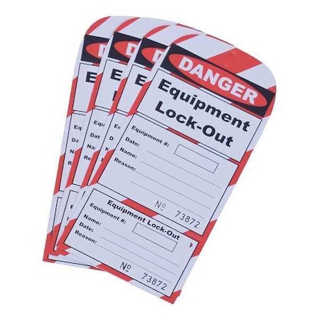 Replacement Lockout Tags, Paper, Red/White, PK25 MPN:70-1186
