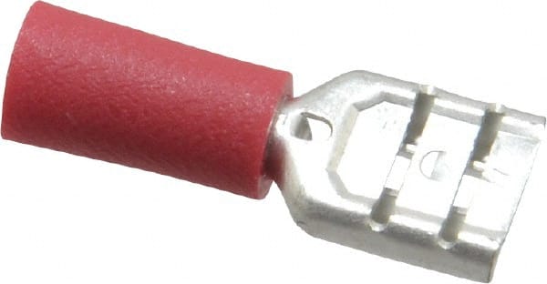 Wire Disconnect: Female, Red, Vinyl, 22-18 AWG, 1/4