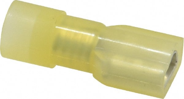 Wire Disconnect: Female, Yellow, Vinyl, 12-10 AWG, 1/4