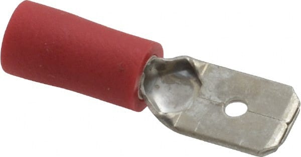 Wire Disconnect: Male, Red, Vinyl, 22-18 AWG, 1/4