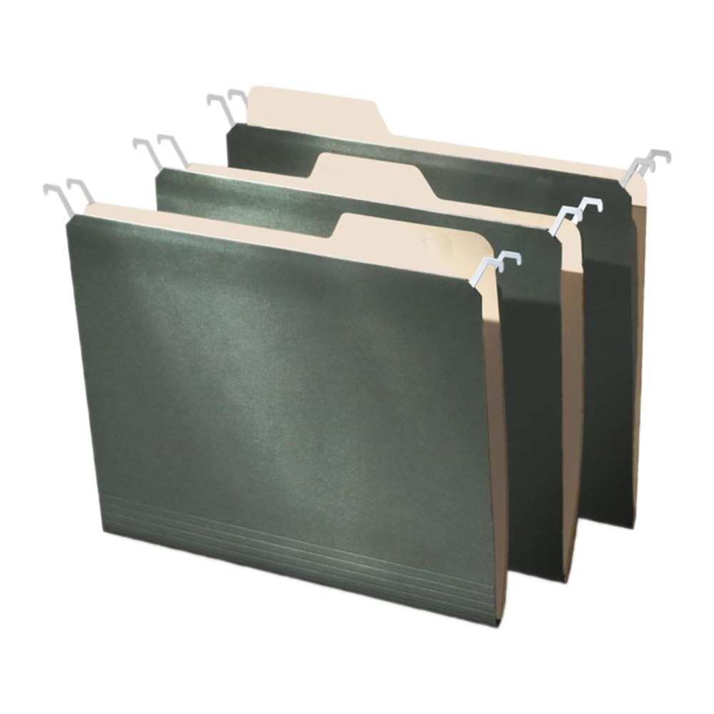 Find It Tab-View Hanging File Folders, Letter Size, 70% Recycled, Green, Pack Of 20 (Min Order Qty 5) MPN:IDEFT07033