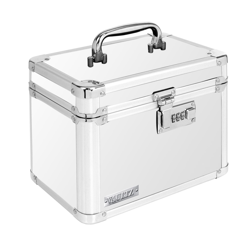 IdeaStream Vaultz Small Locking Storage Box, 7inH x 7inW x 7inD, White MPN:VZ00171