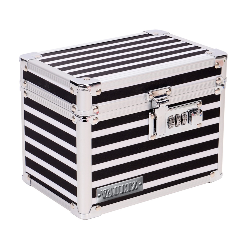 Vaultz Medicine Box, 5-1/4inH x 4-1/2inW x 6-3/4inL, Stripes MPN:VZ03963