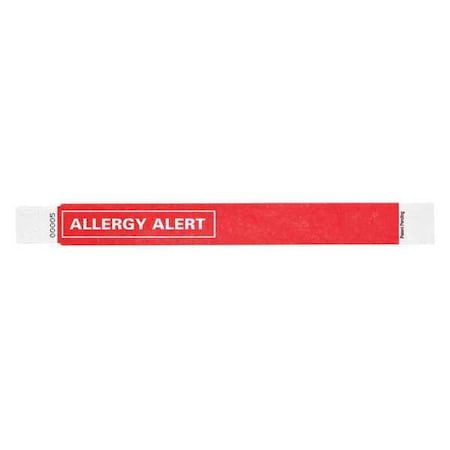 ID Wristband, 1 in. W, Allergy Alert, PK500 MPN:ALR-TA-03