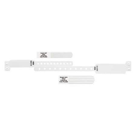 ID Wristband Set, Vinyl, White, PK300 MPN:CLS-300-V1AFI-09