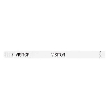 ID Wristband, White, 3/4in W, Visitor, PK500 MPN:VIS-TA-09
