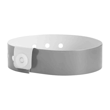 ID Wristband, Vinyl, L-Shaped, Silver, PK500 MPN:V1-12