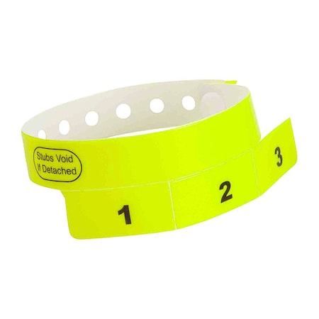ID Wristband, Vinyl, Cash Tag, Yellow, PK500 MPN:VC3-02