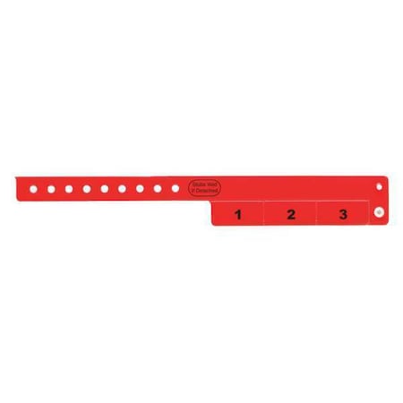 ID Wristband, Vinyl, Cash Tag, Red, PK500 MPN:VC3-03