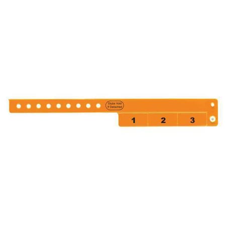 ID Wristband, Vinyl, Cash Tag, Orange, PK500 MPN:VC3-04
