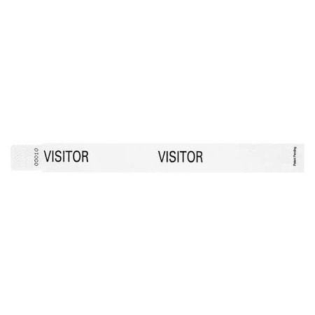 ID Wristband, White, 1 in. W, Visitor, PK500 MPN:VIS-TA-09