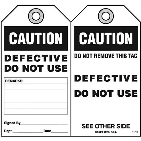 Defective-Do Not Use Safety Tag, PK10 MPN:KAT116AC