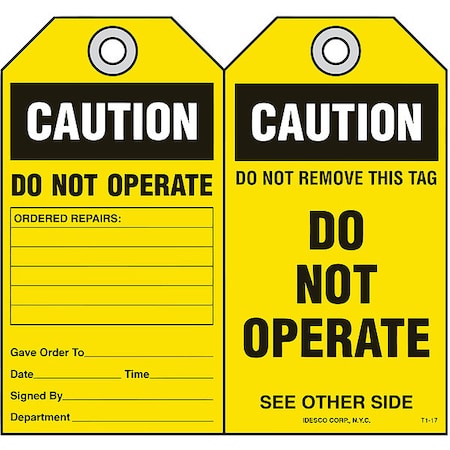Do Not Operate Safety Tag, PK10 MPN:KAT117AC