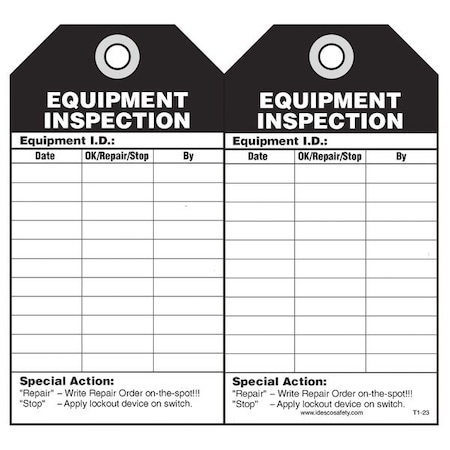 Equipment Inspection Tag, PK10 MPN:KAT123AC