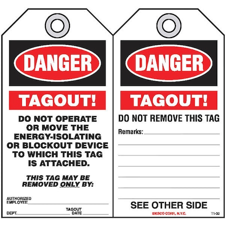 Do Not Operate Safety Tag, PK10 MPN:KAT132AC