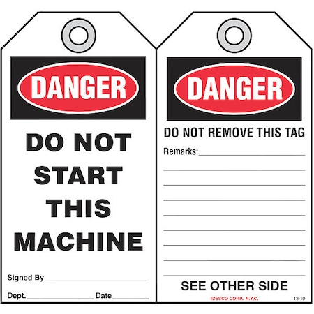 Do Not Start This Machine Tag, PK10 MPN:KAT310AC